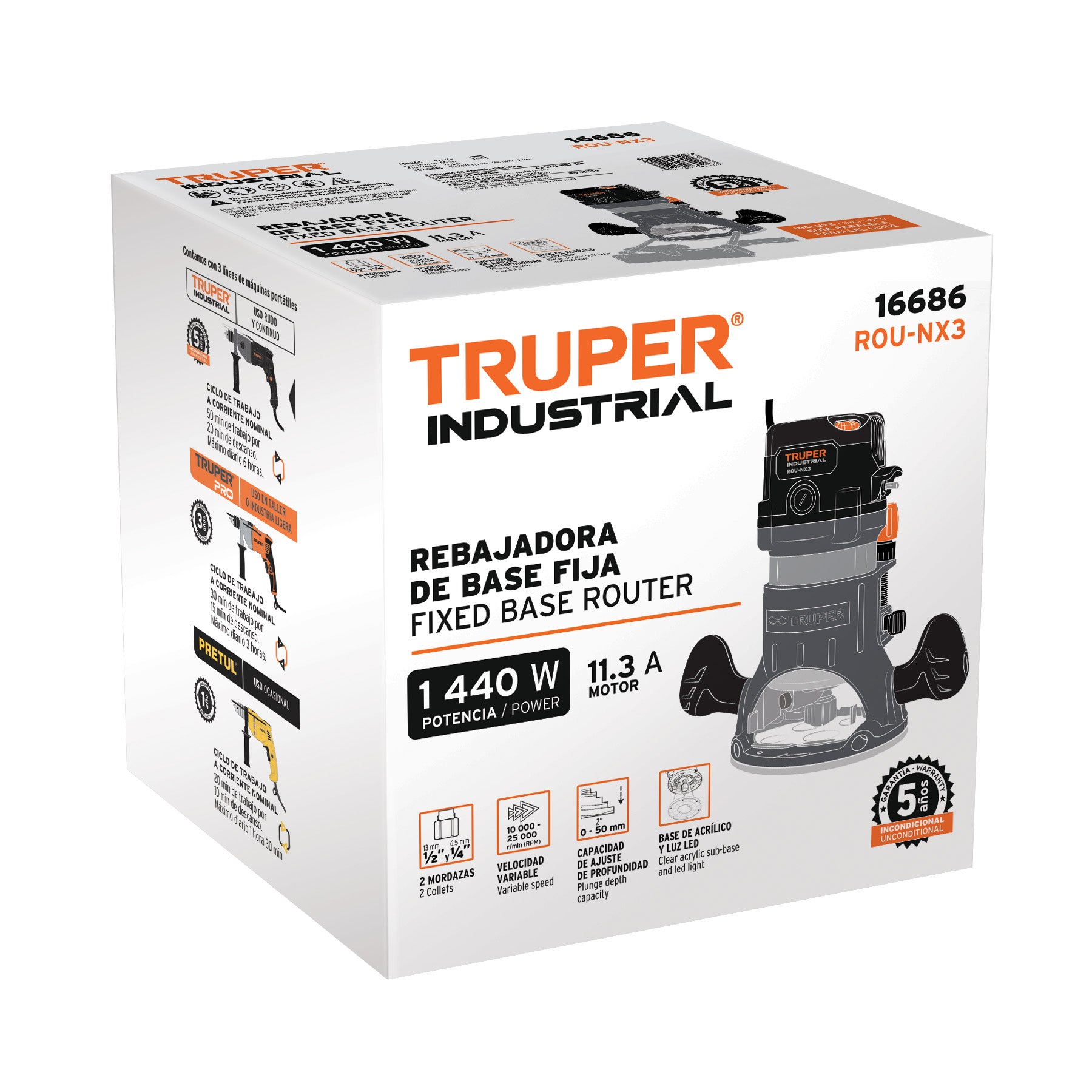 Router 1,440W, 2 HP, TRUPER INDUSTRIAL, 16686