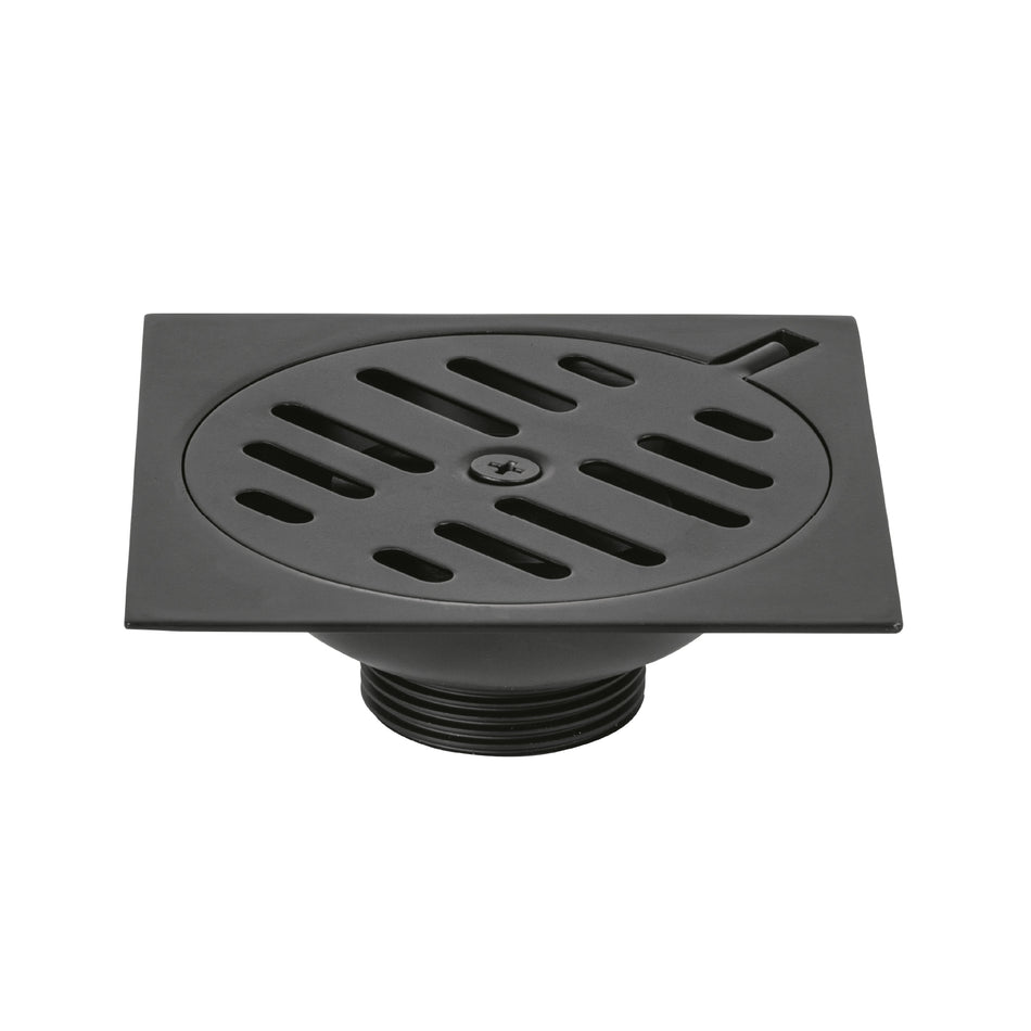 Resumidero cuadrado 4'x4', metálico, negro, Foset Basic Caja con 4, 49538