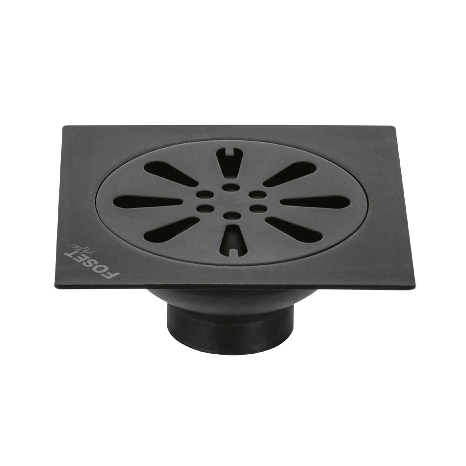 Resumidero cuadrado 4'x 4', acero inoxidable, negro, gota Caja con 4, 45473