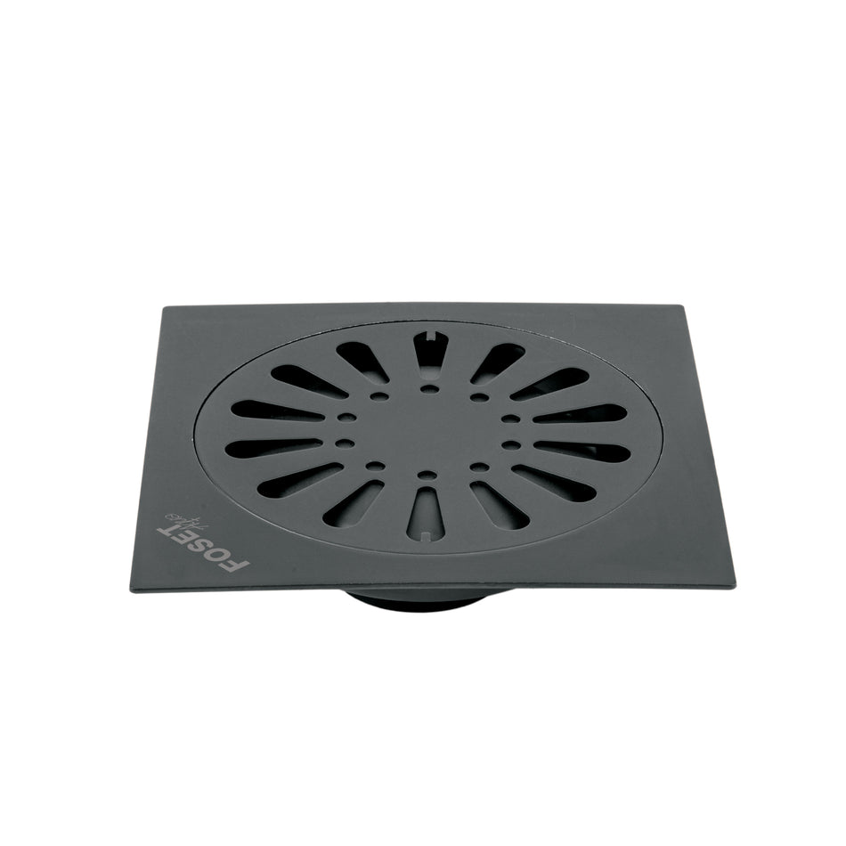 Resumidero cuadrado 6'x 6', acero inoxidable, negro, gota Caja con 4, 45474