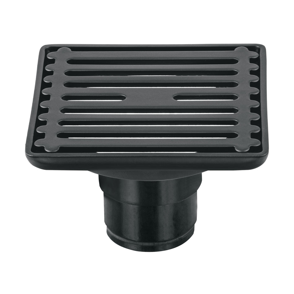 Resumidero cuadrado 4'x 4', acero inoxidable, negro, Aqua Caja con 4, 47650