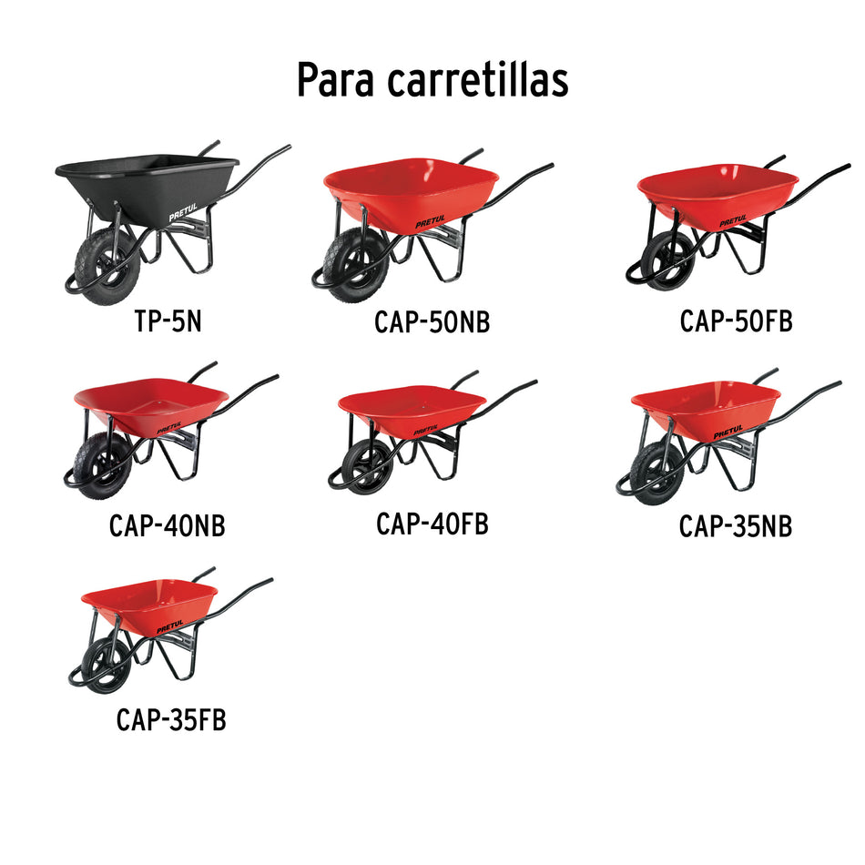 Puente para carretillas concha roja y plástica Pretul Caja con 6, 20636