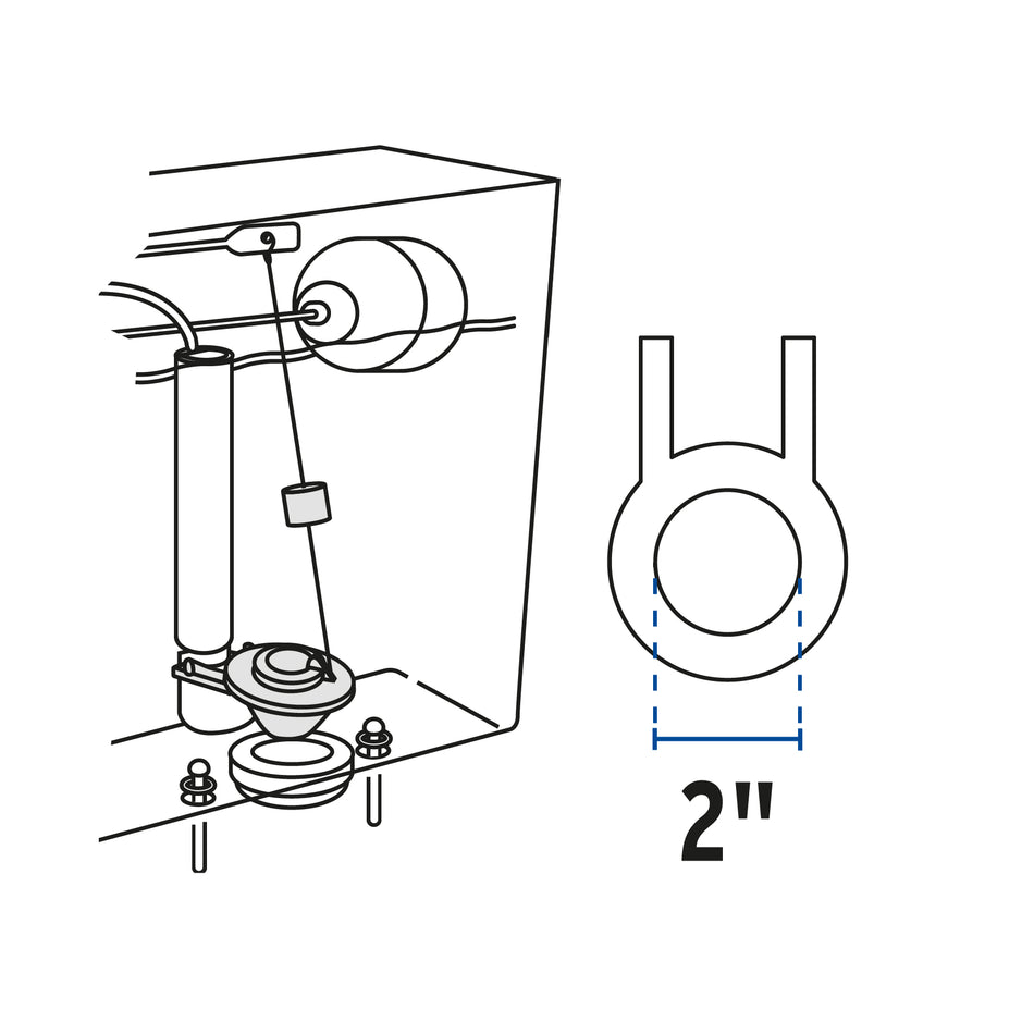 Sapo 2' para WC, silicona, rojo, cadena inox, Foset Caja con 12, 49362