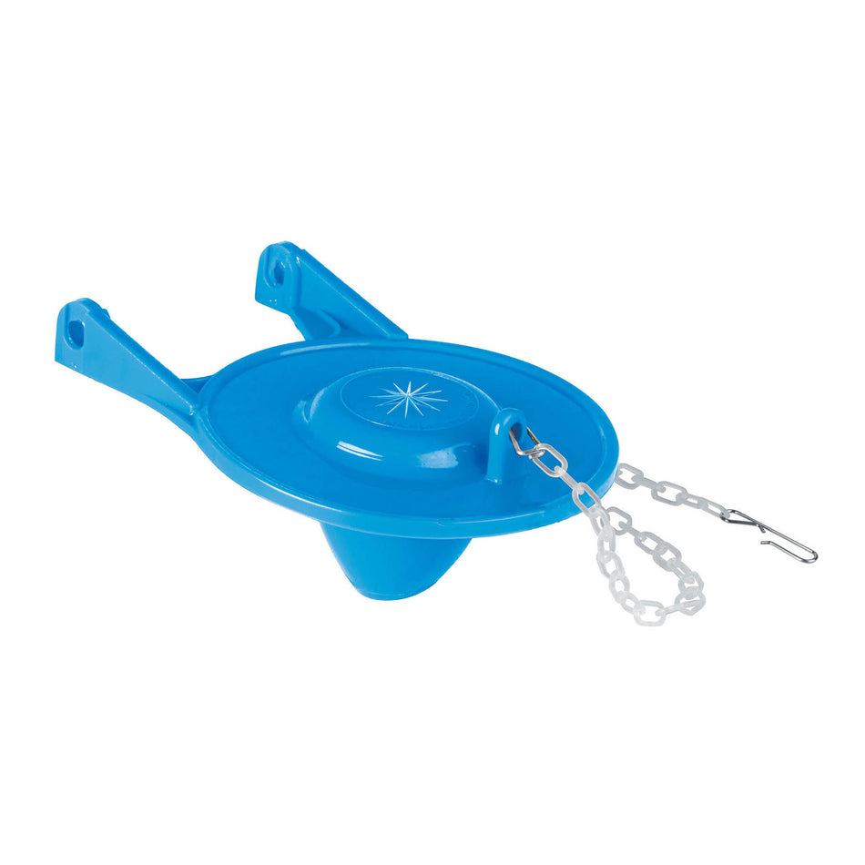 Sapo 3' para WC, PVC, azul, cadena plástica, Foset Caja con 6, 40172