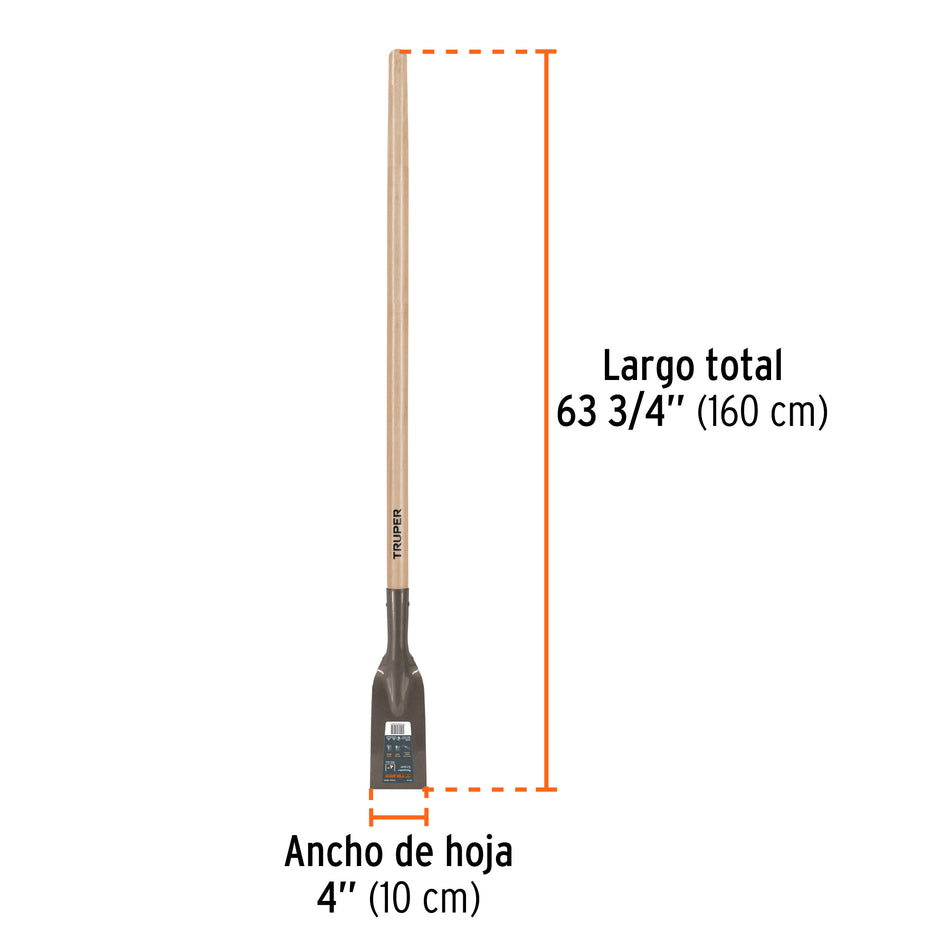 Raspador forjado de 4', mango largo de 54', Truper Caja con 3, 18650