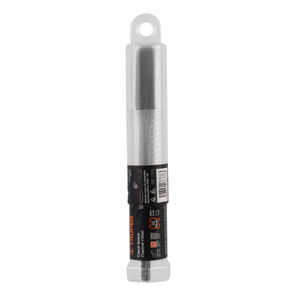 Cincel hueco para acanalado SDS plus 3/4' x 10', Truper Caja con 6, 13927