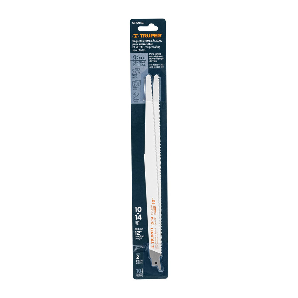 Blíster con 2 seguetas sierra sable 12' 10-14DPP uso general Caja con 5, 10792
