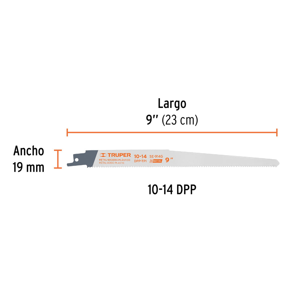 Blíster con 2 seguetas sierra sable 9' 10-14 DPP uso general Caja con 5, 10791
