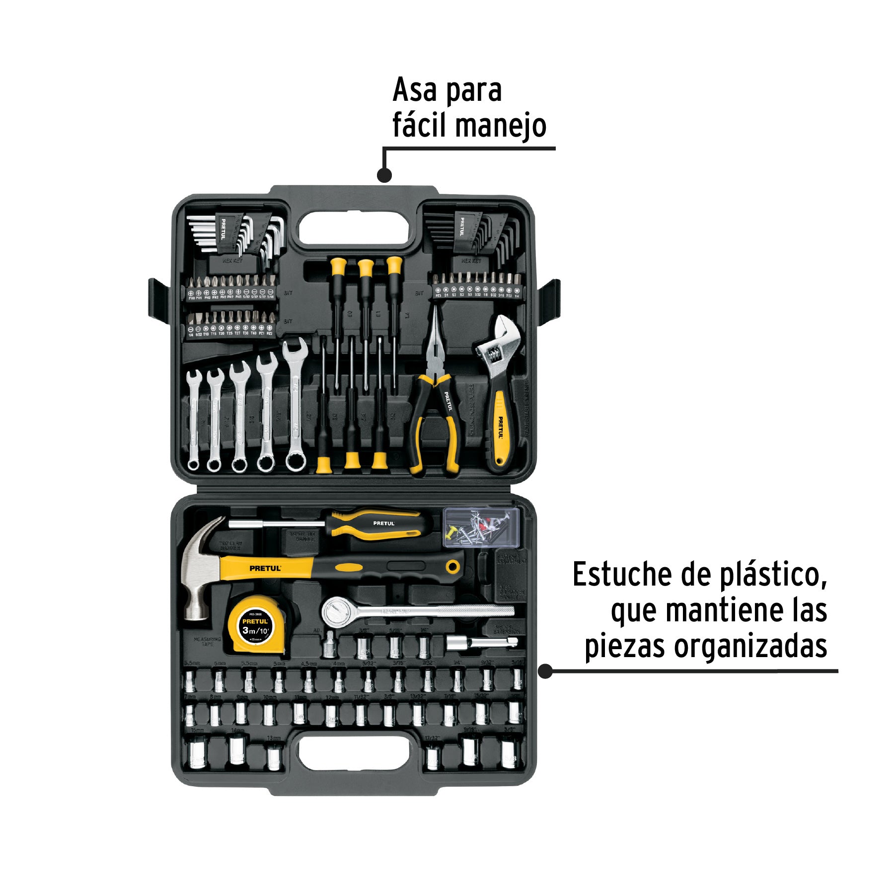 Juego de 109 herramientas, Pretul, 27168