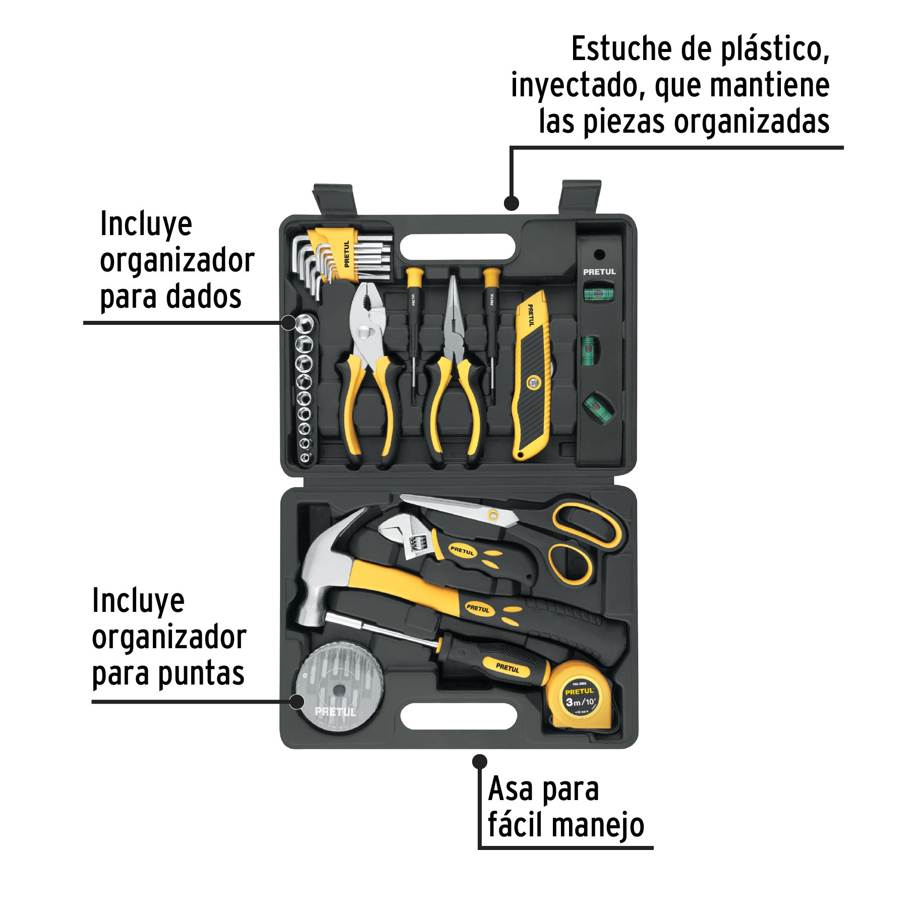 Juego de 42 herramientas Comfort Grip, Pretul, 22101