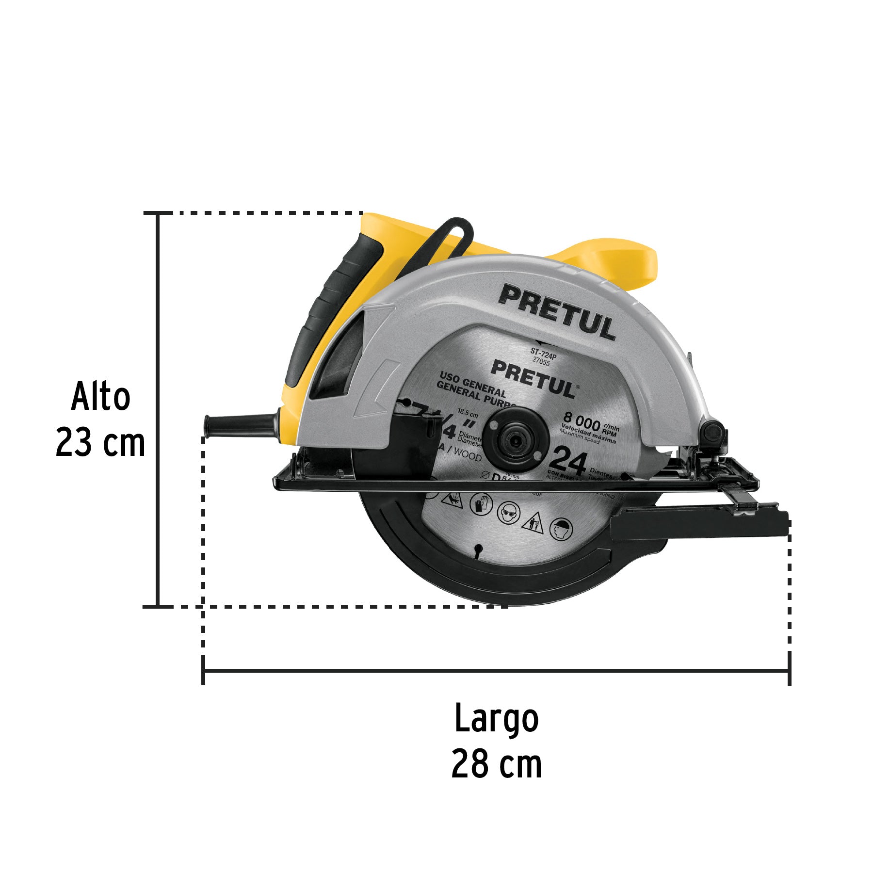 Sierra circular 7-1/4', 1200W, PRETUL, 27098