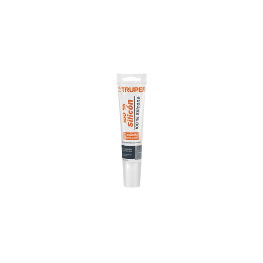 Sellador transparente 100% silicón de 85 g, Truper Caja con 12, 17562
