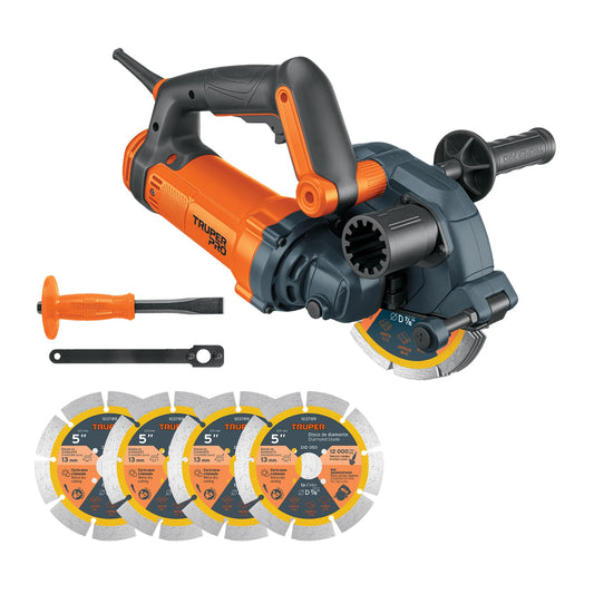 Sierra ranuradora de concreto, 5', 1400 W, prof, Truper, 103474