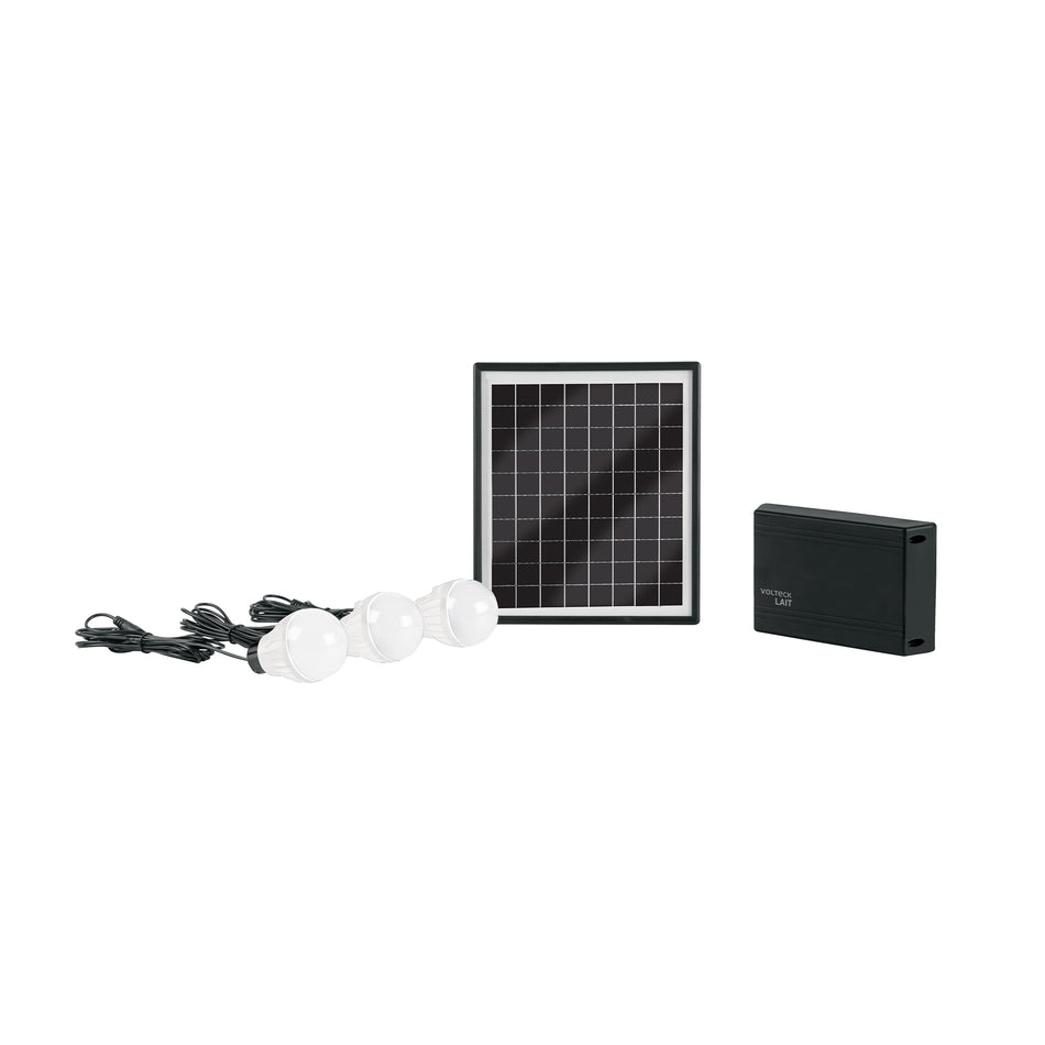 Sistema de iluminación Solar 6 W con 3 lámparas LED, VOLTECK, 45870