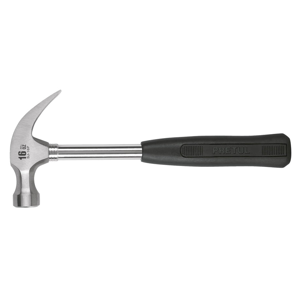 Martillo pulido, 16 oz, uña curva, mango tubular, Pretul Caja con 6, 22270