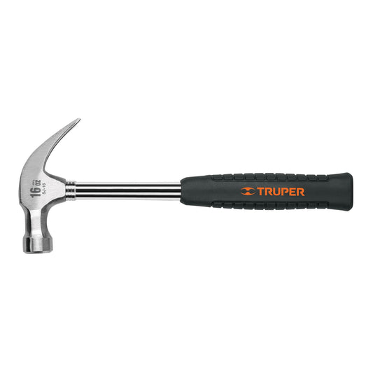 Martillo pulido 16 oz uña curva, mango tubular c/neopreno Caja con 4, 16700