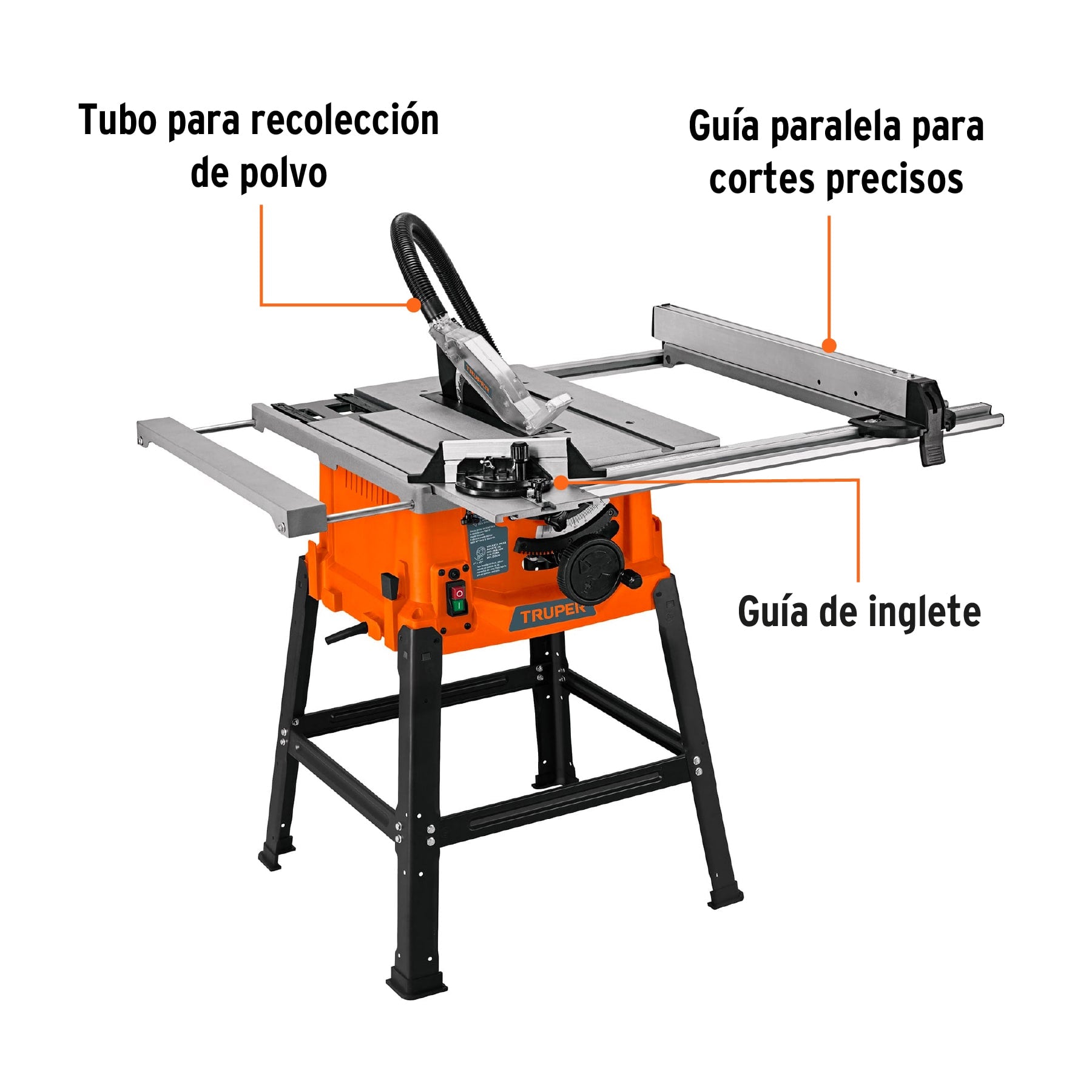 Sierra de mesa 10', 2-1/2 HP (1900 W), con base, Truper, 101796