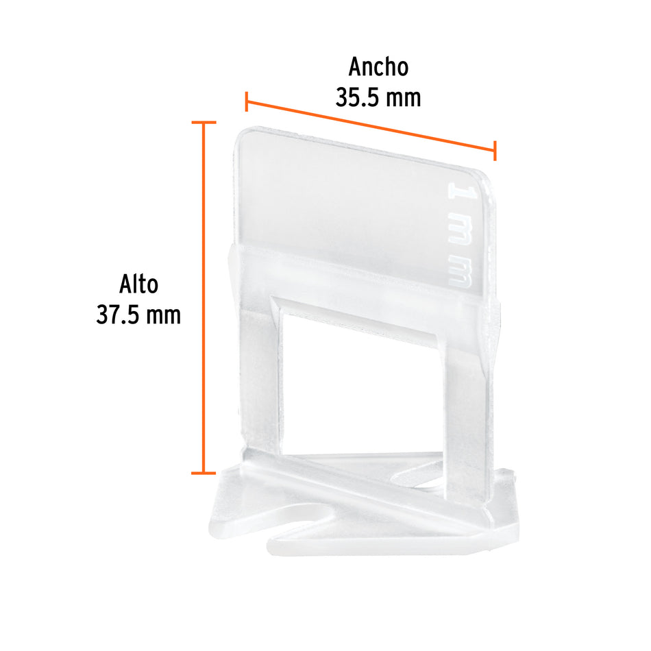 Bolsa con 100 anclas de 1 mm, para nivelación de azulejos Caja con 4, 102874