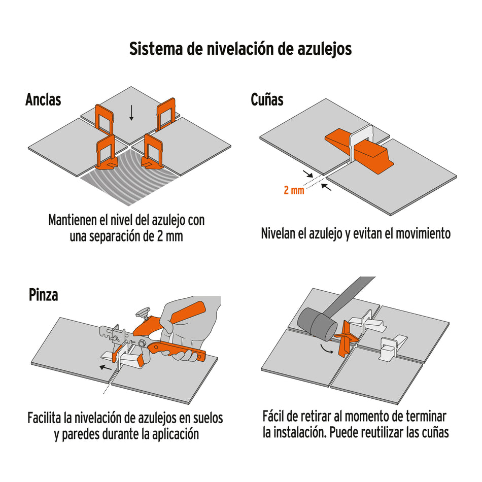 Sistema de nivelación de azulejos, TRUPER, 100515