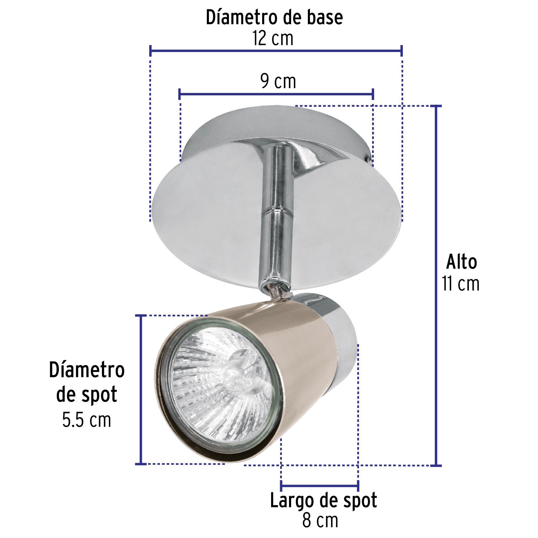 Luminario de sobreponer con 1 spot base GU10, Volteck, 48432