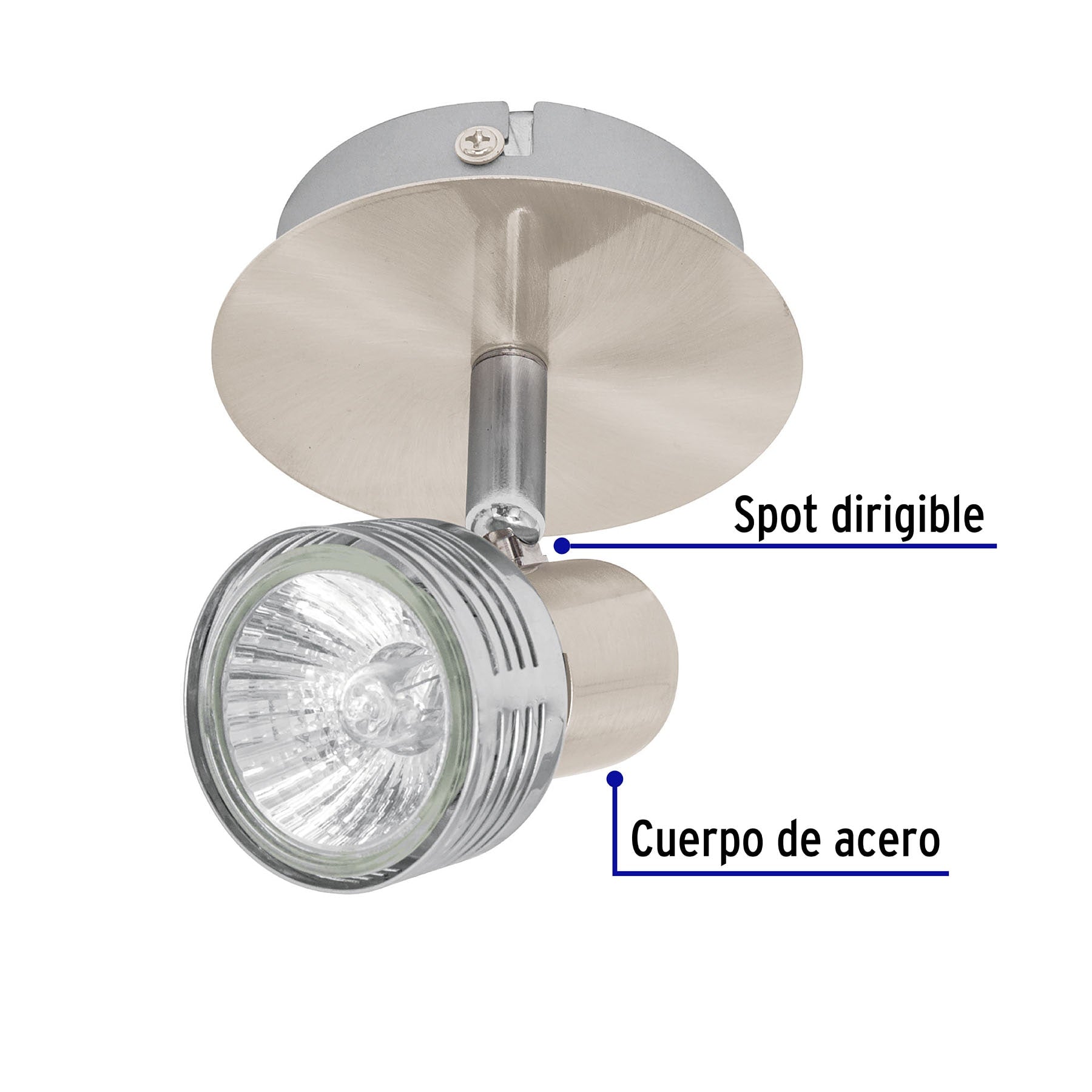 Luminario de sobreponer con 1 spot base GU10, Volteck, 48440