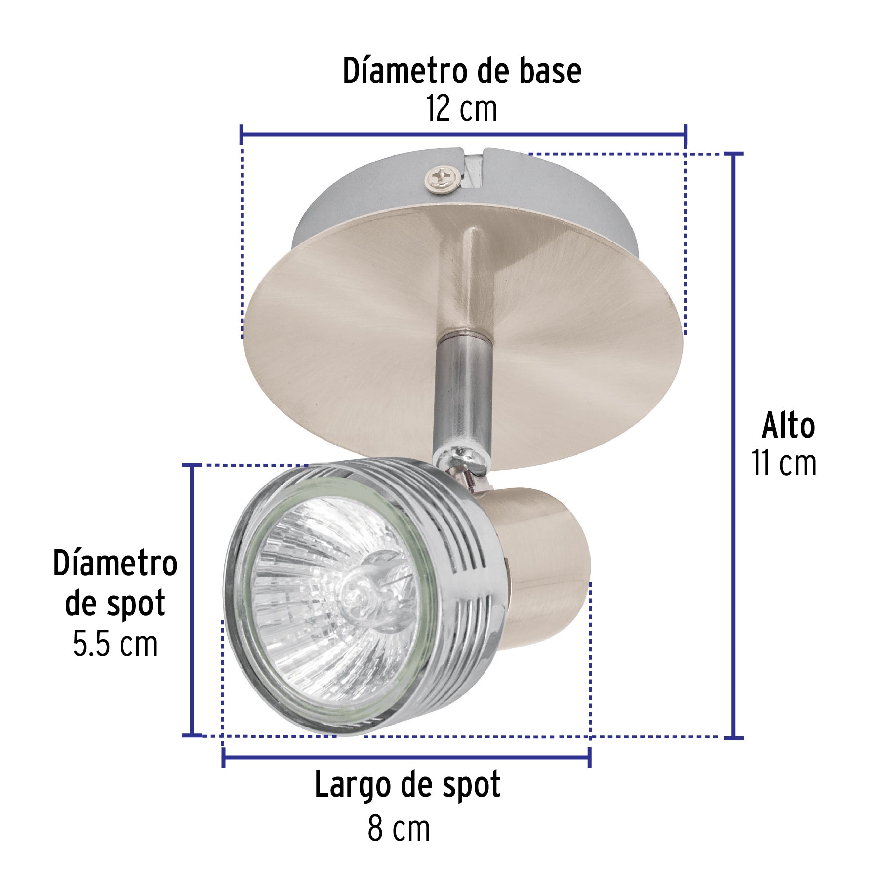 Luminario de sobreponer con 1 spot base GU10, Volteck, 48440