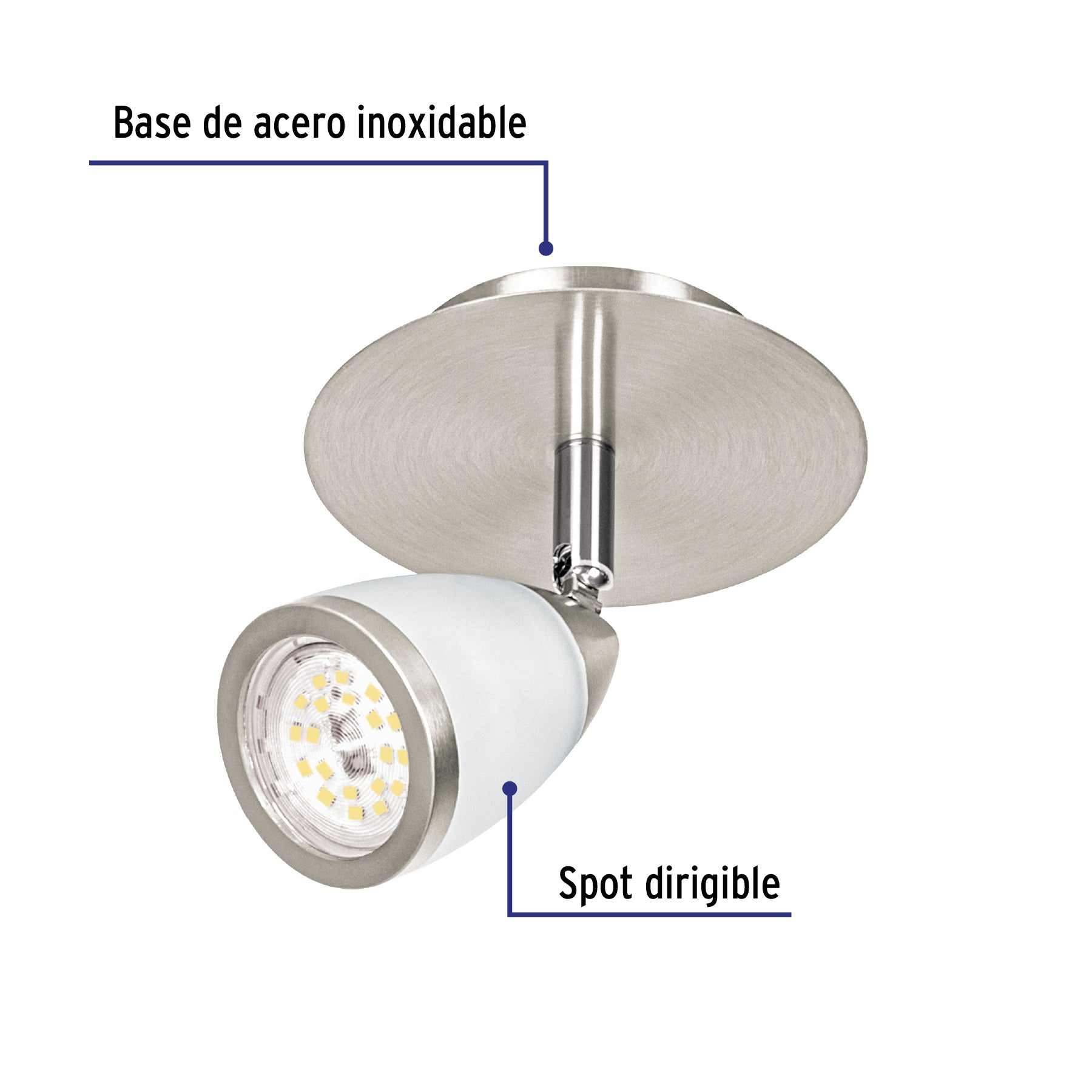 Luminario de sobreponer 1 spot base GU10, Verona, Volteck, 49552