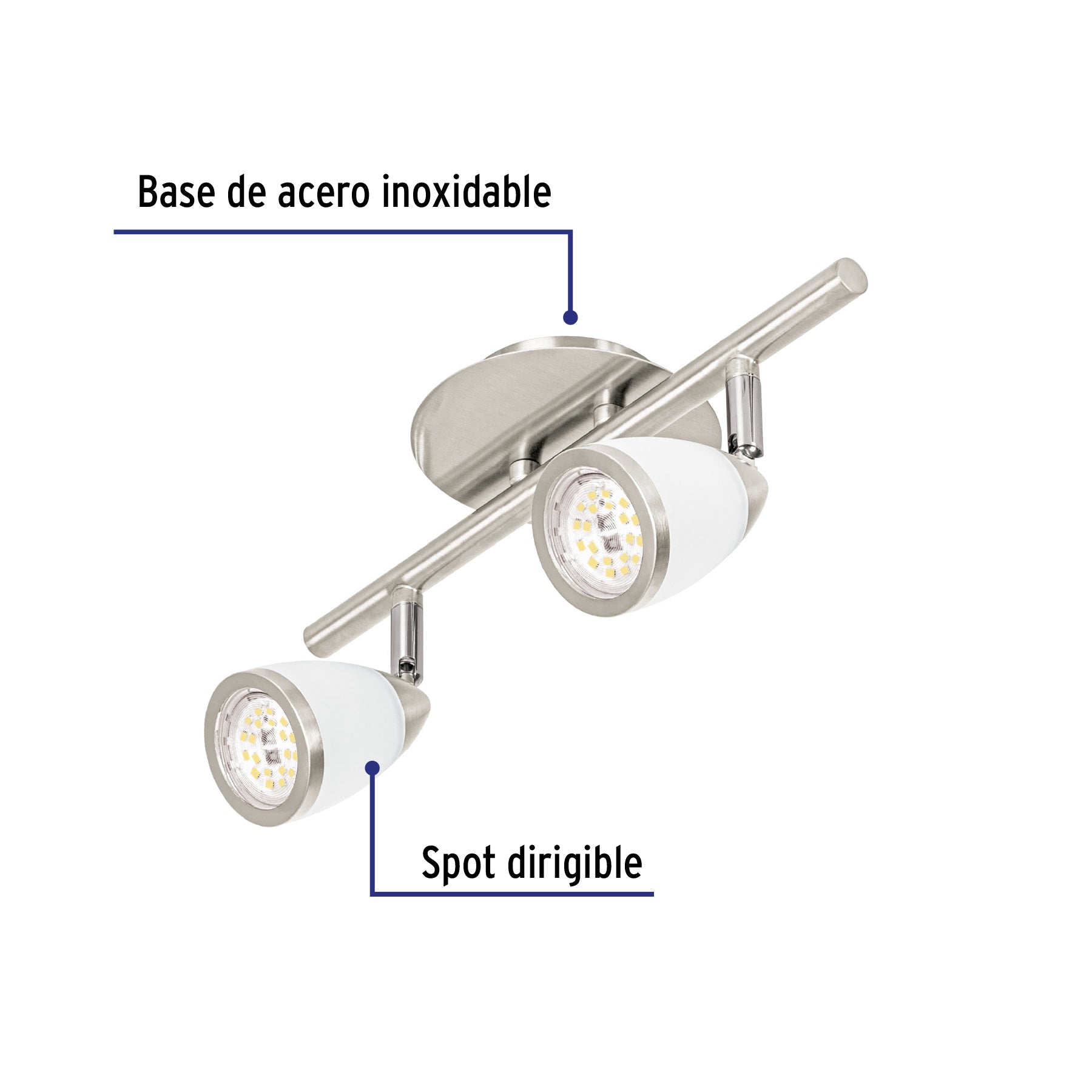 Luminario de sobreponer 2 spots base GU10, Verona, Volteck, 49553