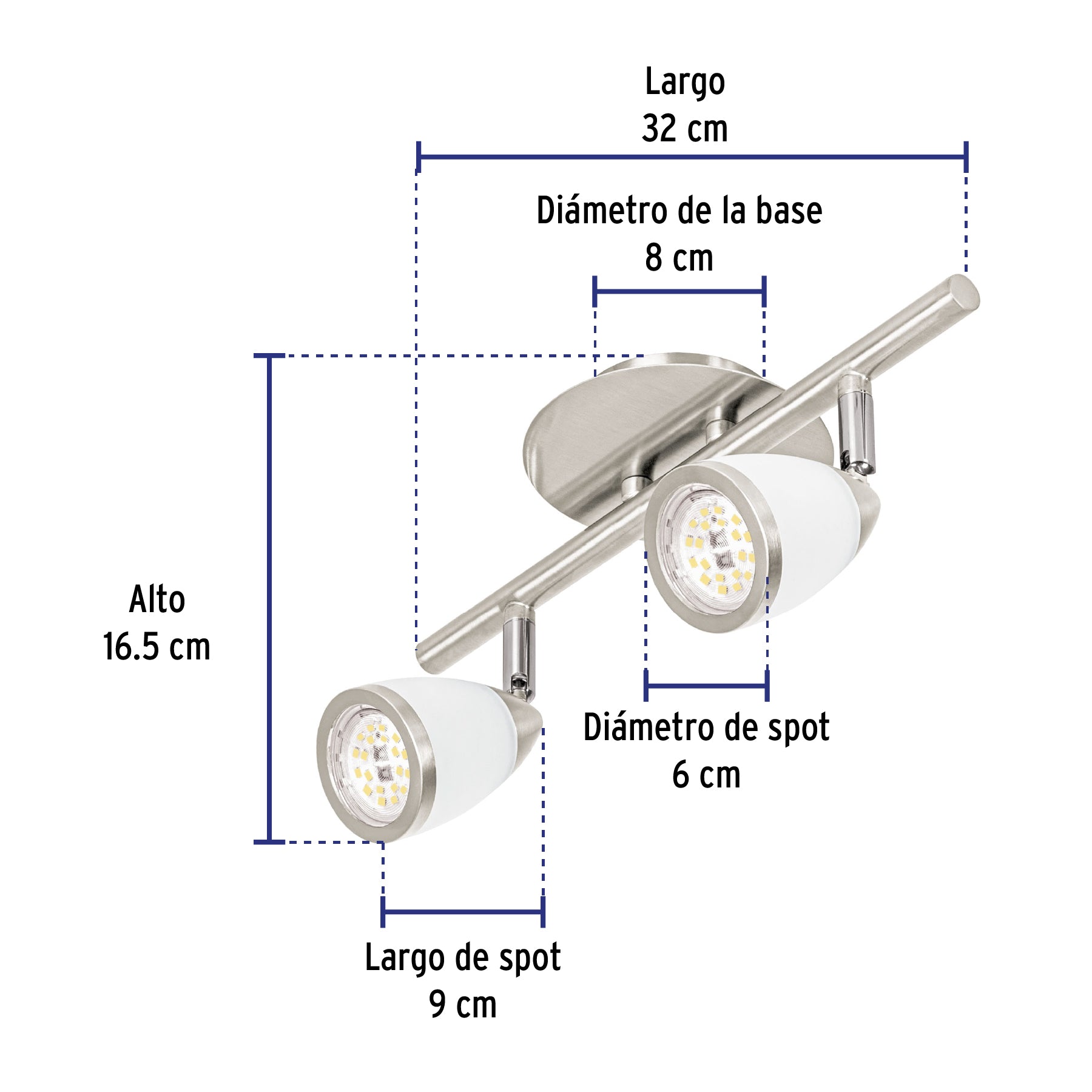 Luminario de sobreponer 2 spots base GU10, Verona, Volteck, 49553