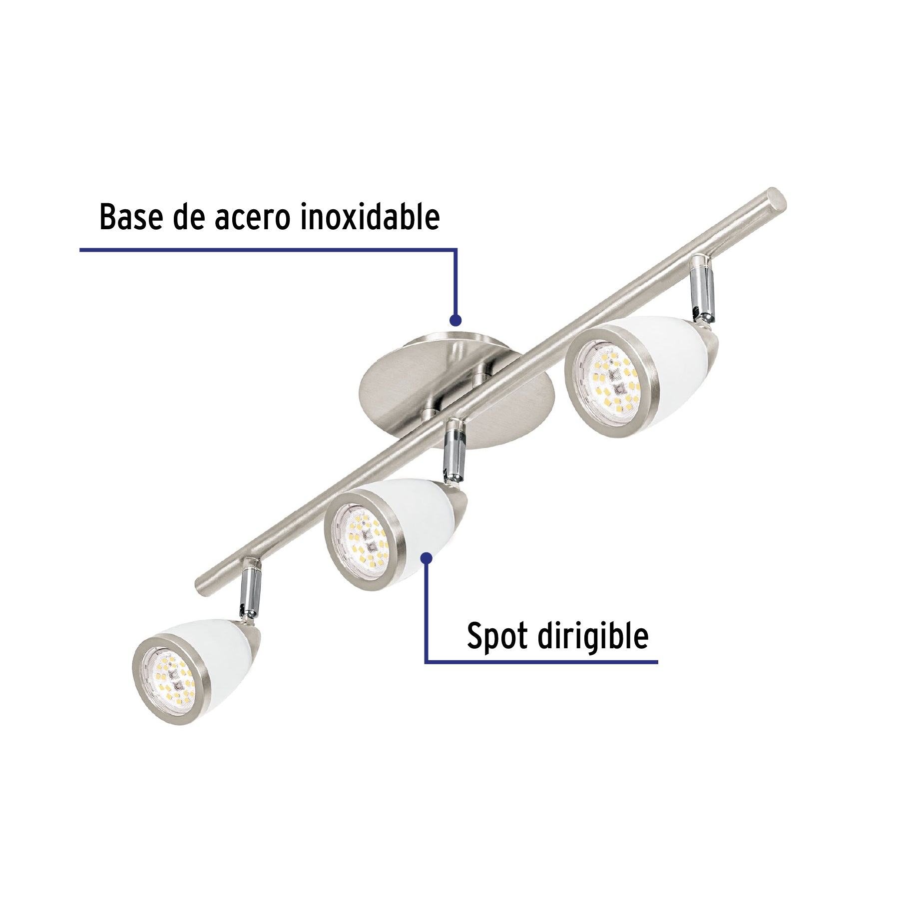 Luminario de sobreponer 3 spots base GU10, Verona, Volteck, 49554