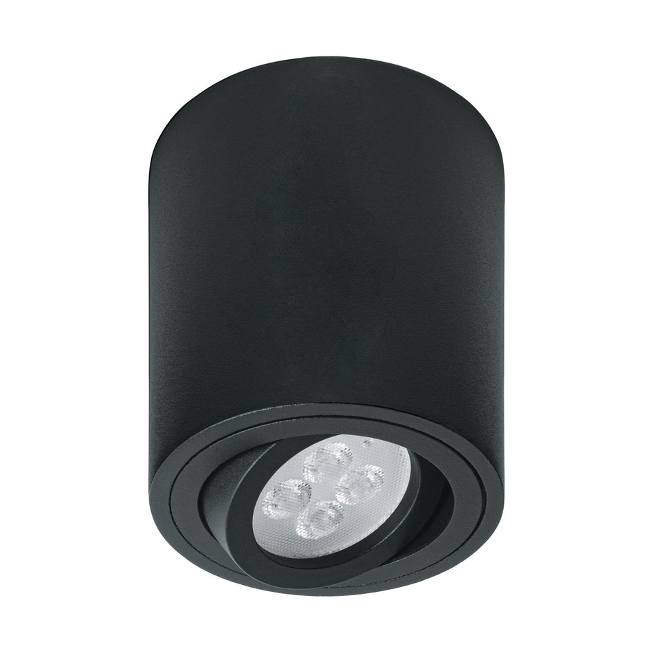 Luminario de sobreponer con spot dirigible, redondo, negro Caja con 2, 49717