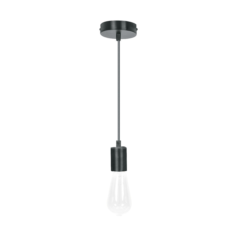 Socket colgante metálico, negro, VOLTECK, 45672