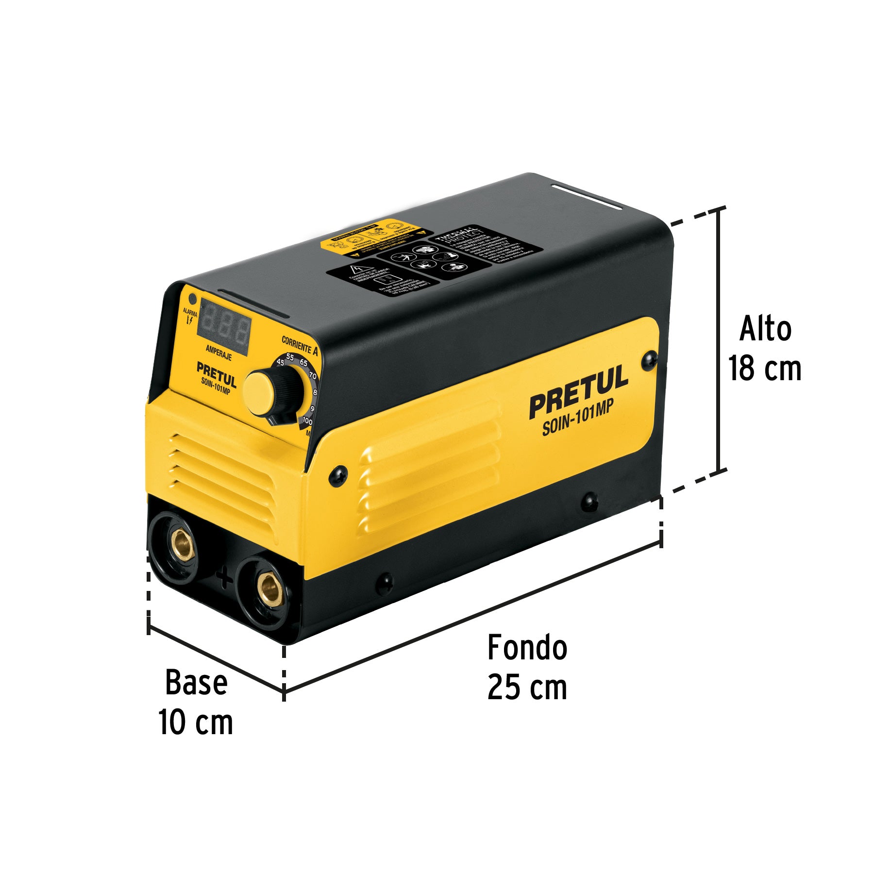 Mini soldadora inversora 100 A, 127 V, Pretul, 29961