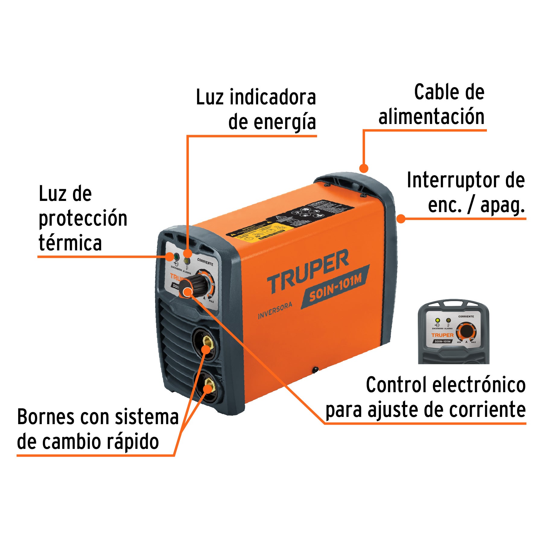 Mini soldadora inversora 100 A, 127 V, Truper, 100900