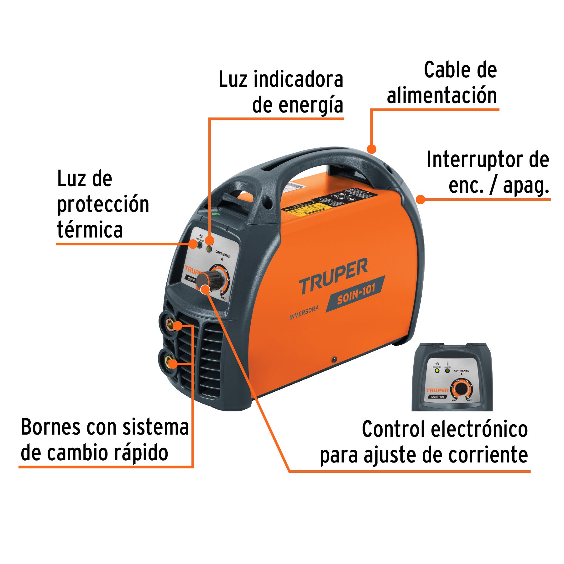 Soldadora inversora 100 A, 127 V, Truper, 11781