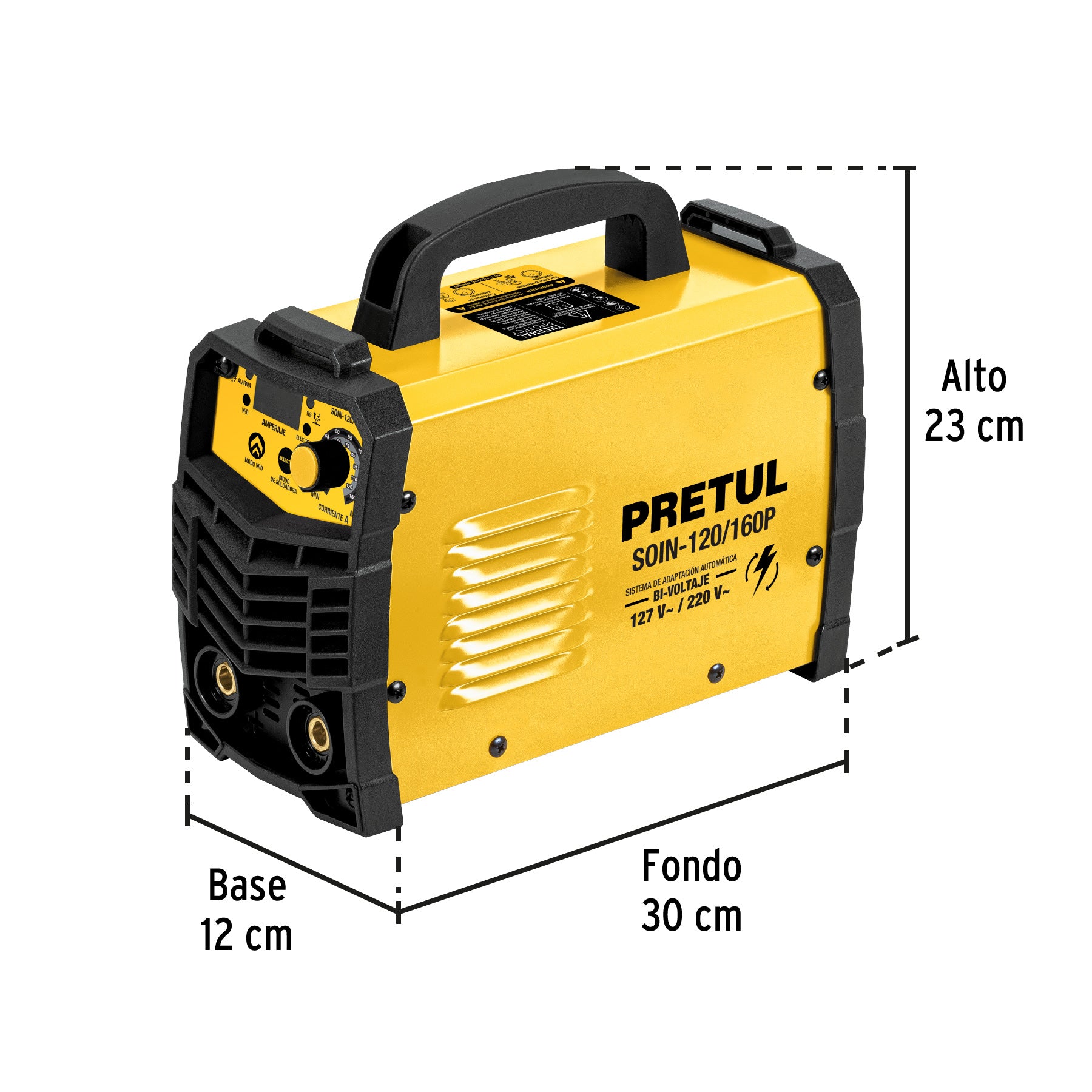 Soldadora inversora, 160 A, Bi-voltaje 127/220 V, Pretul, 29960