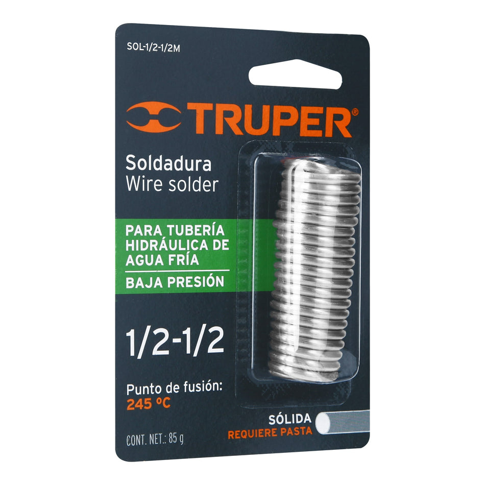 Mini soldadura sólida 1/2-1/2, tubería de baja presión, 85 g Caja con 12, 13287