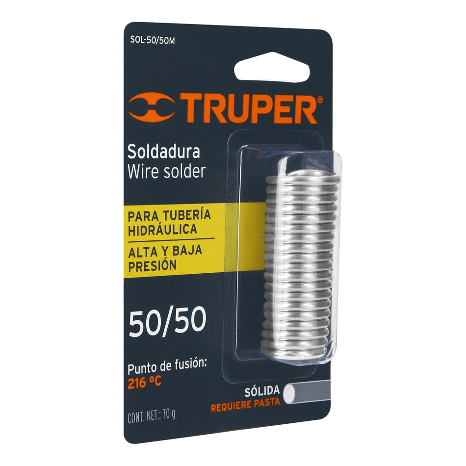 Mini soldadura sólida 50/50 para tubería hidráulica, 70 g Caja con 12, 13288