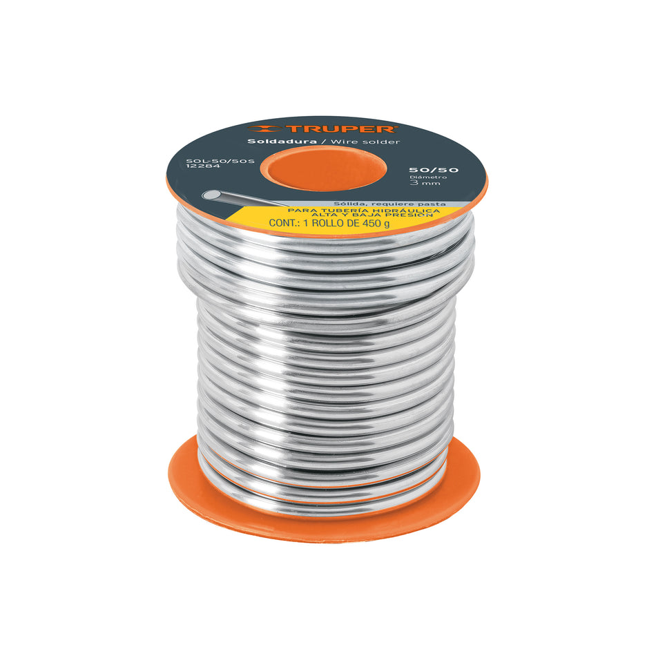 Soldadura sólida 50/50 para tubería hidráulica, 450 g Caja con 2, 12284
