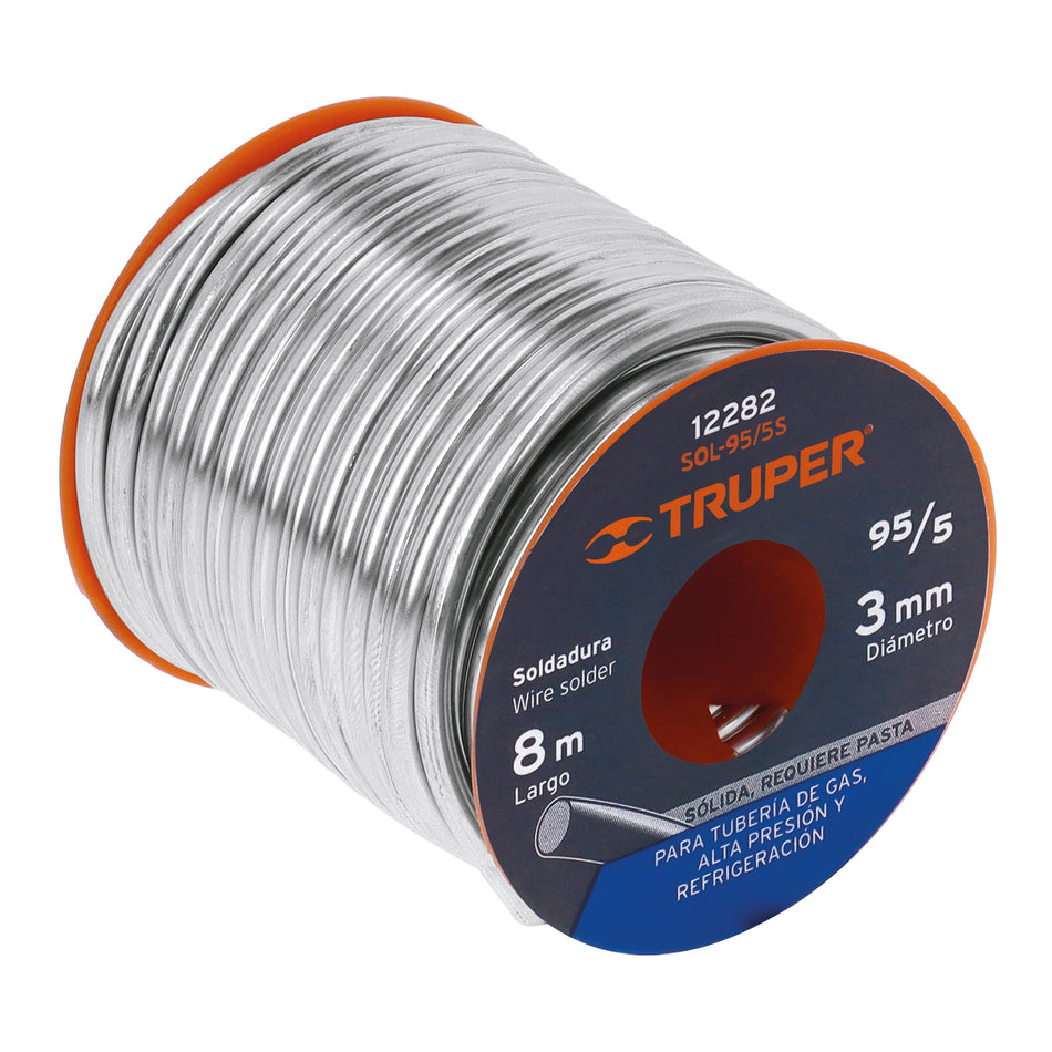 Soldadura sólida 95/5 para tubería de gas, 450 g, 12282