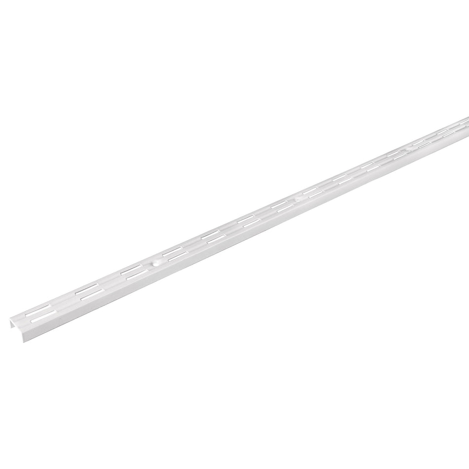 Cremallera doble blanca para ménsulas planas, 2m, Fiero Caja con 10, 47719