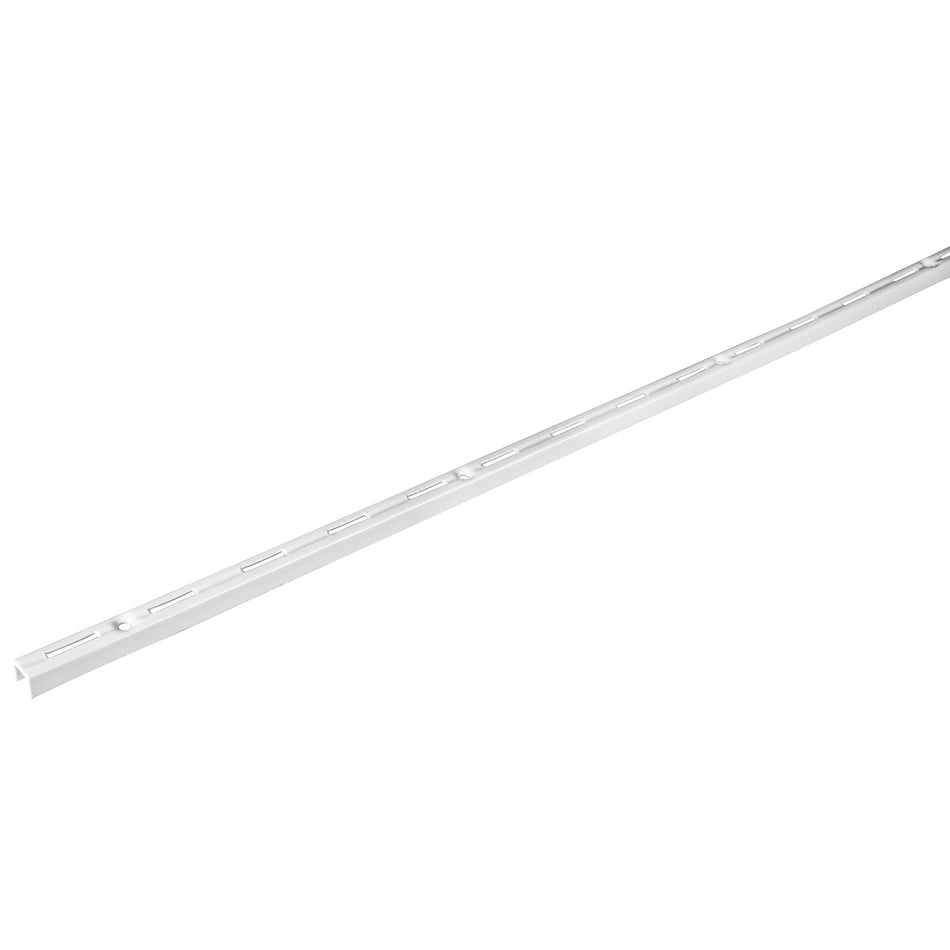Cremallera sencilla blanca para ménsulas planas, 2m, Fiero Caja con 10, 47712