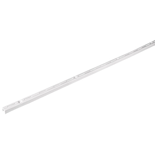 Cremallera sencilla blanca para ménsulas planas, 2m, Fiero Caja con 10, 47712