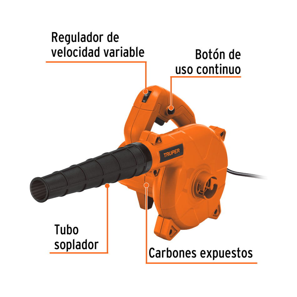Sopladora/Aspiradora eléctrica 650 W, Truper, 103019