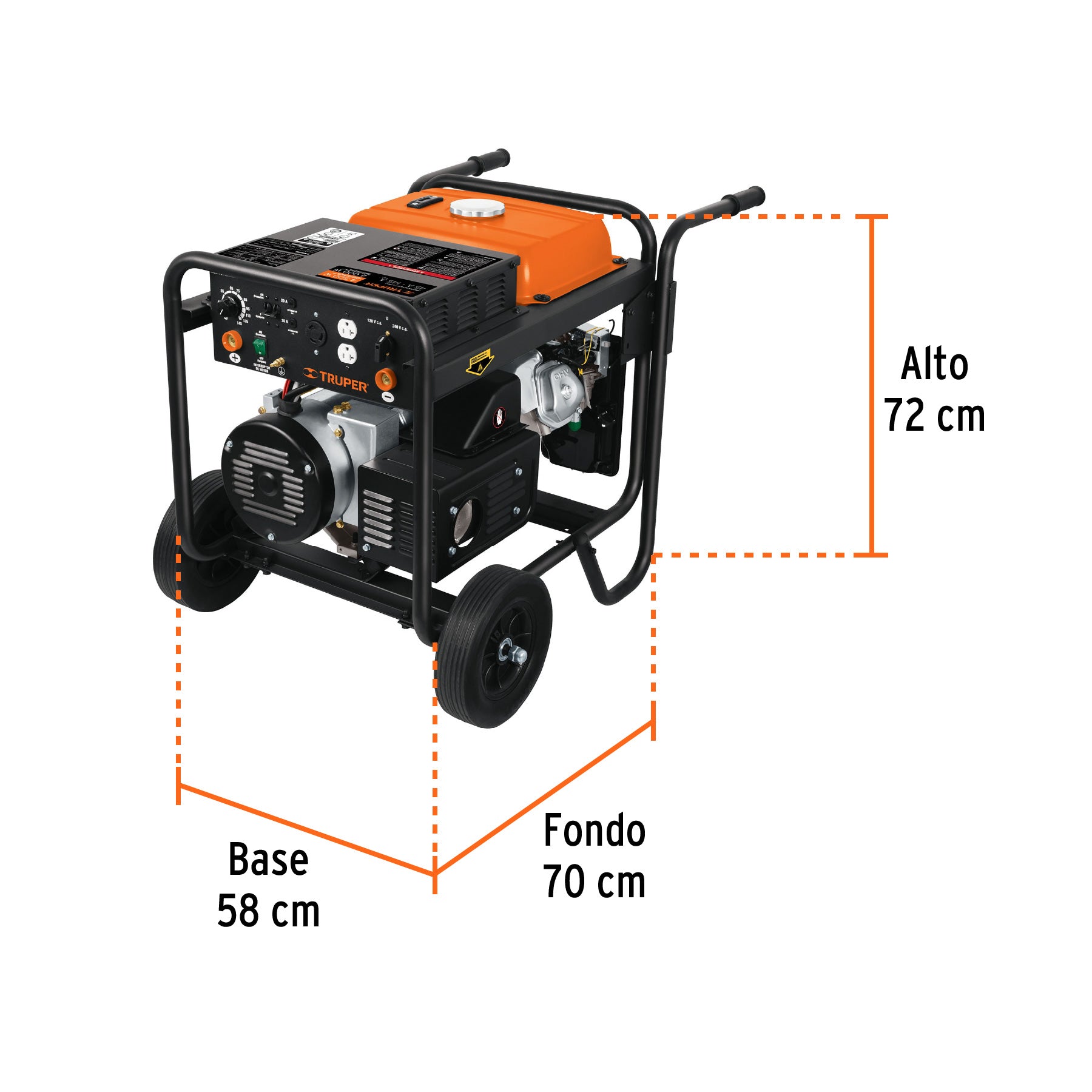 Soldadora a gasolina 145 A con generador, Truper, 14358