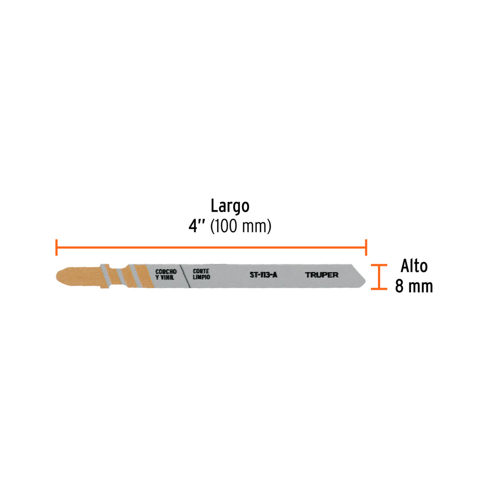Blíster 5 seguetas T, cuchilla HCS, para material suave Caja con 10, 103070