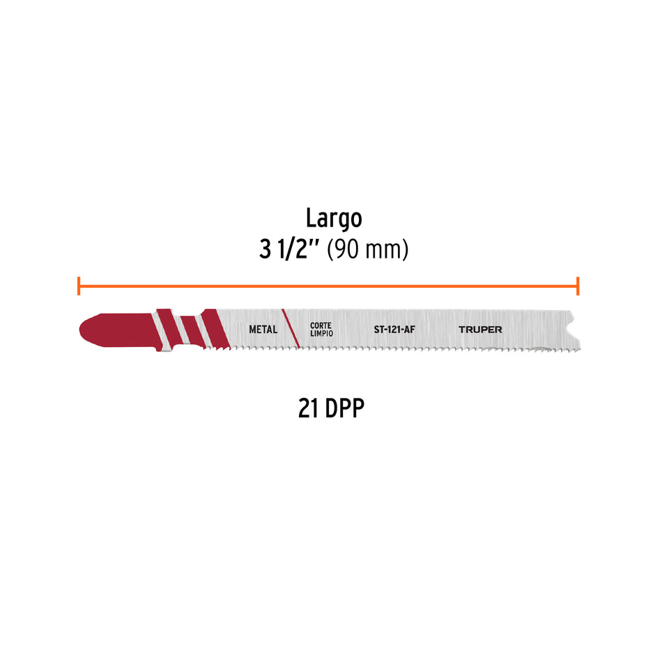 Blíster 5 seguetas T, 21 DPP BIM, corte recto rápido/metal Caja con 10, 103048