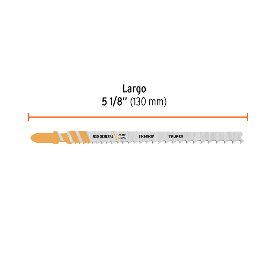 Blíster 5 seguetas T, 5-10 DPP BIM, corte recto uso general Caja con 6, 103049