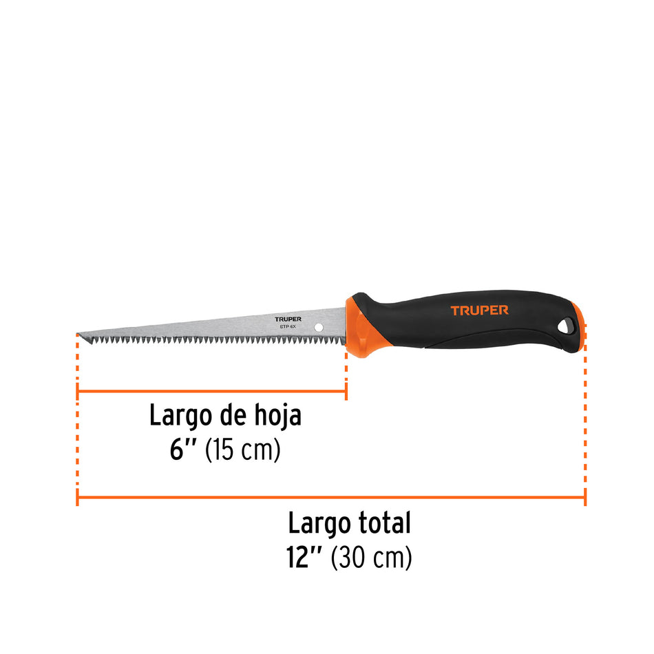 Serrucho de 6' para plafón y muros de yeso, Truper Caja con 6, 18174