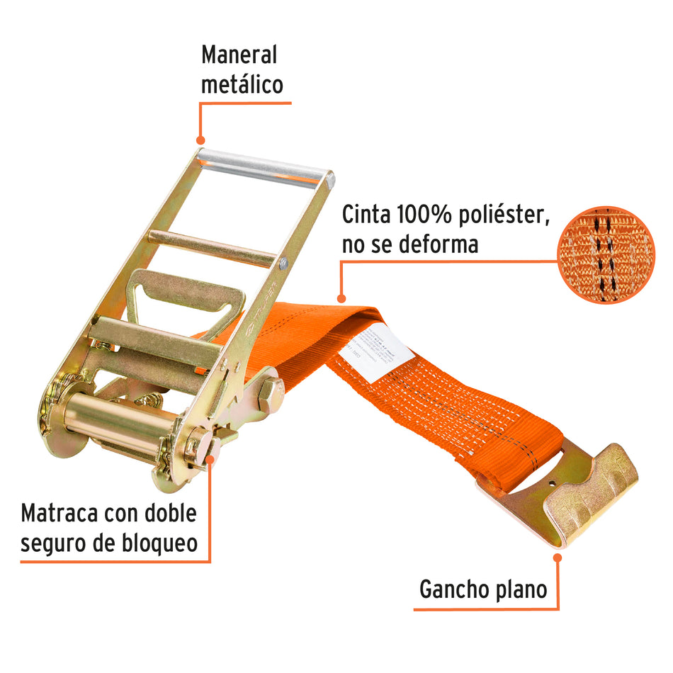 Sujetador con matraca carga máxima 7500 kg, Truper, 10314